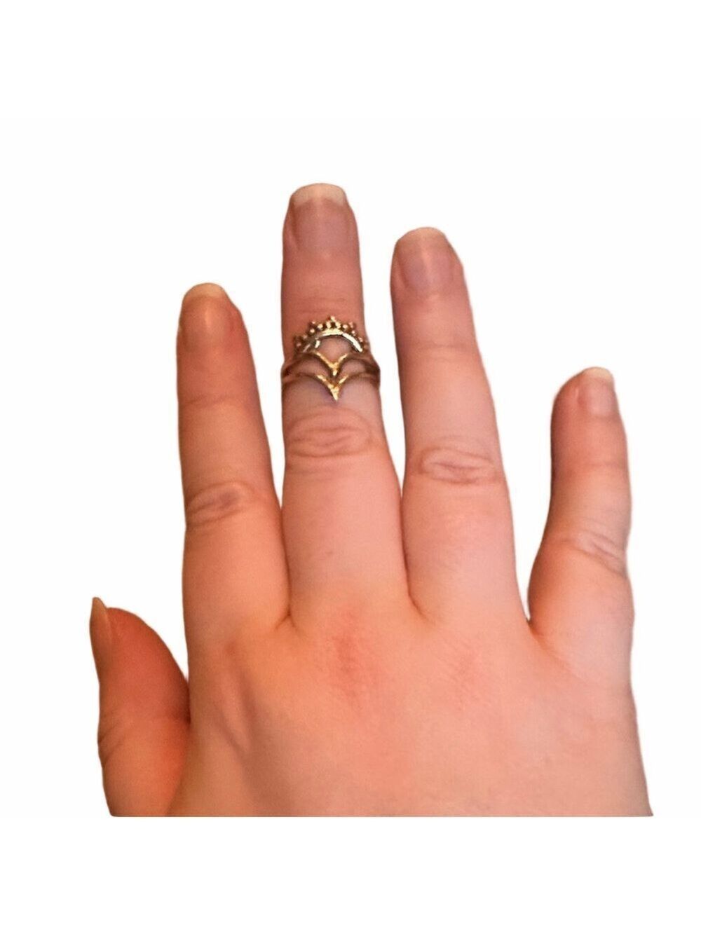 Gold Crown Ring Size 4 4.5